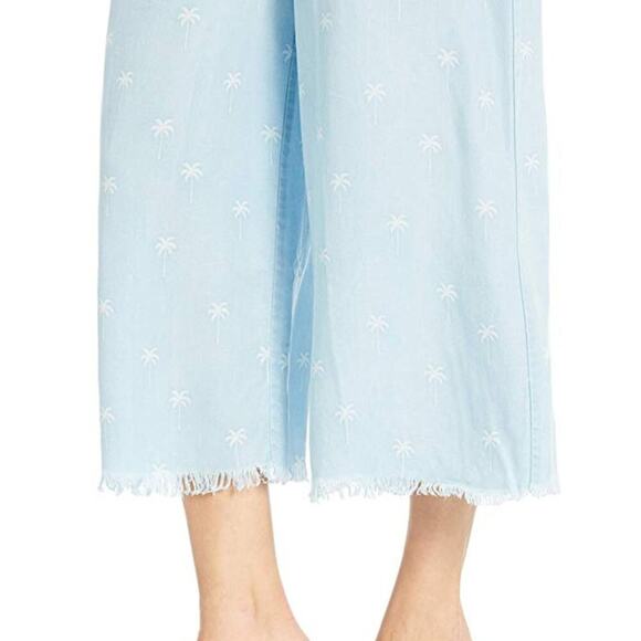 Show Me Your Mumu High Waisted Palm Tree Chambray Culotte Pants Vacation Resort - Picture 3 of 5